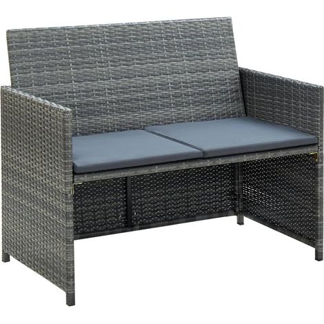 Maison Exclusive - 4-tlg. Garten-Lounge-Set mit Auflagen Poly Rat