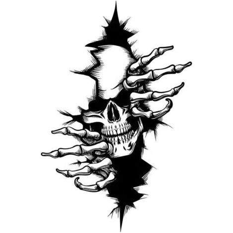 Crâne Tête De Mort Skull Horreur Stickers Décalque Autocollant Sticker Pour Voiture Véhicule Automobile Autocollant (12x18 cm, 2 pièces) (1/4)