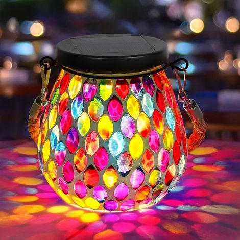 Solarlaterne für den Außenbereich – Warmweiß und RGB – Wasserdicht und zum Aufhängen – für Bäume, Terrasse, Tisch und Veranda (1/5)