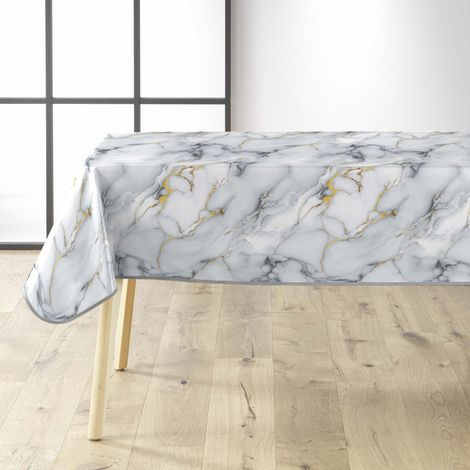 Nappe Toile Cirée "Marquina" 140x240cm Gris