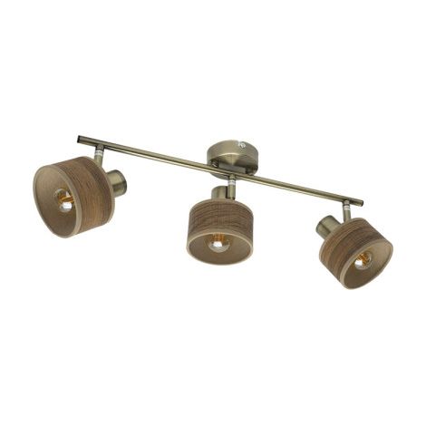 Nando 3xe14 striscia per faretti orientabili in pelle/marrone scuro 16x51x10 cm