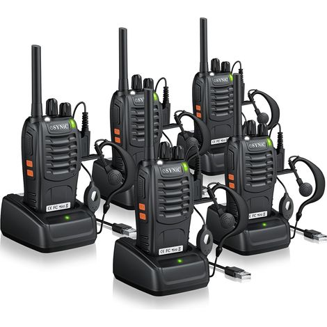 5pcs Talkie Walkie PMR446 Rechargeable 16 Canaux Fonction VOX (1/5)