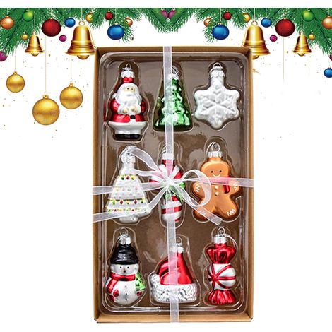 Décoration Suspendue pour Sapin De Noël Ornement en Verre Suspension Neige pour Fêtes 9 Pièces Figurines Hivernales Suspendables Accessoires - pour Mur Appui De Fenêtre Séjour (1/5)