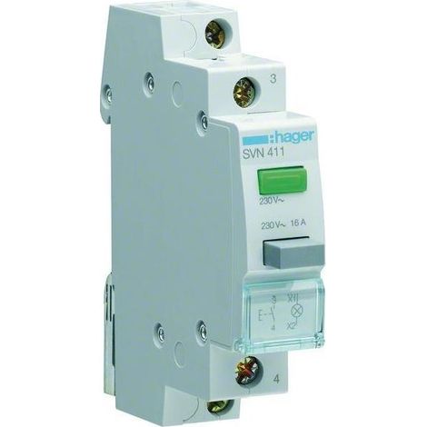 Hager Taster 1S grün,230VAC SVN411 (1/5)