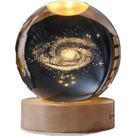 Veilleuse Système solaire en cristal sculpté stéréoscopique 3D (1/5)