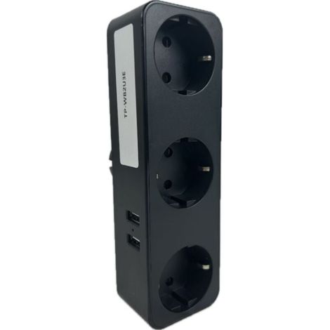 Multiprise Murale, 5 en 1 Prise USB Multiple USB, Multiprise 3 Prises et 2 Ports USB, Prise Multiple Murale USB 4000W, Triplette Electrique pour la Maison Le Bureau Les Voyages (Noir) (1/4)