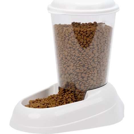FERPLAST Distributeur croquettes Zenith 3L en plastique - 29,2x20,2x28,8 - Blanc - Chien et chat (1/4)