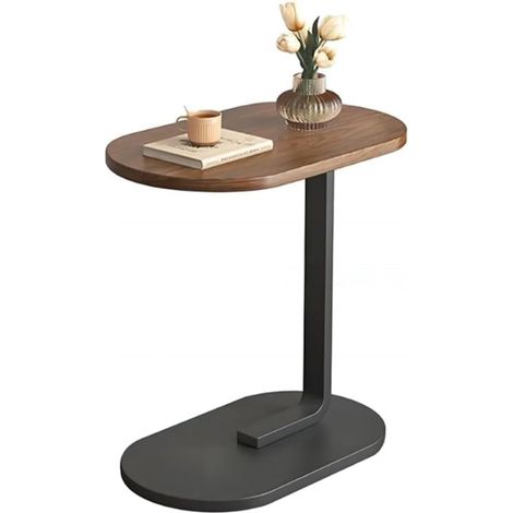 Tables d'appoint, tables de chevet, tables basses, petites tables basses, tables d'angle pour salon ou balcon, petites tables, tables de chevet avec rangement (couleur noyer + cadre noir) (1/5)