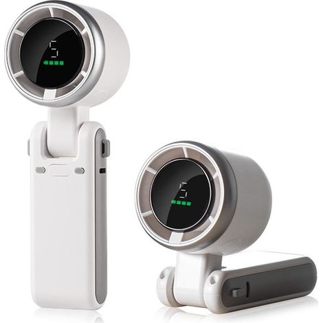 Mini ventilatore - Batteria ricaricabile da 3600 mAh - Display a LED - Ventilatore 3 in 1 pieghevole a 180° con 5 velocità del vento - Adatto per viaggi, attività all'aperto e casa - Bianco - 1 pezzo