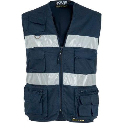 Chaleco de cuello de pico y cintas reflectantes WORKTEAM Safari S3107
