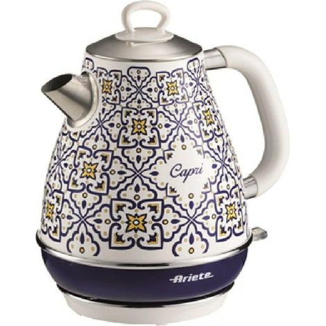 Hervidor de agua eléctrico Ariete 2869 Capri, 1,7 l, infusiones, té, infusiones, base sin cable, apagado automático