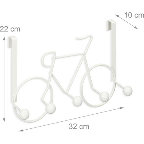 Perchero de pared en forma de bicicleta 20 x 33 x 7 cm diseño original recibidor moderno de acero negro 130015057 (1/3)