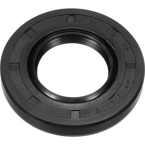 Oil Seal, 25mm x 47mm x 7mm Nitrile Rubber Cover Double Lip Spring Loaded TC Oil Shaft Seal for Bearing Shaft, Black (1/5)