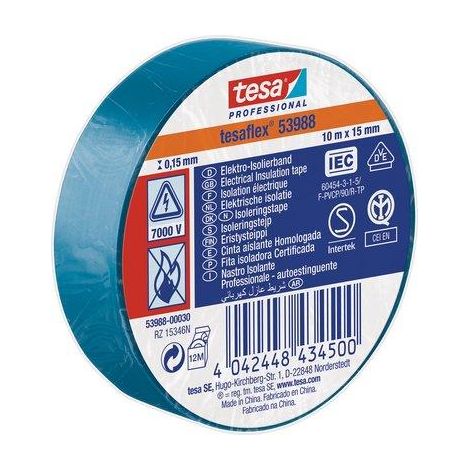 NASTRO PVC ISOLANTE IMQ TESA - AZZURRO MM 15 ML 10- 20 pezzi