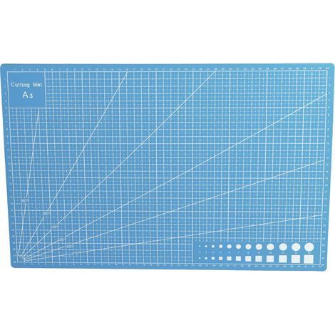 A3 Selbstheilendes PVC-Schneidebrett mit Raster, Brett für Papier, Leder, Stoff (Blau) (1/5)