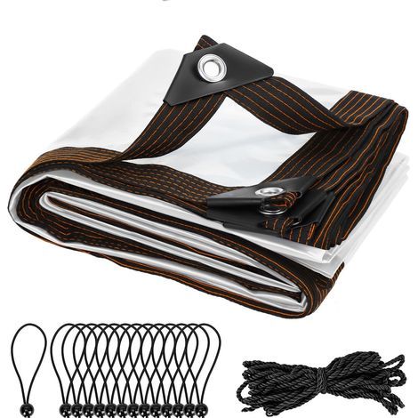 Bâche Transparente 2m x 3m, bâche extérieure imperméable avec œillets et Corde, pour Jardin, Camping, Serre, Balcon (1/5)