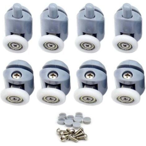Pair Schiebetürrolle, 23 mm Duschschiebetürrolle, Duschtürrollen, Duschkabinenrollen für Badezimmer, 8 Stück (4 oben und 4 unten)