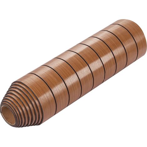 Youyijia Self-Adhesive Wood Effect Wallpaper 3D Wood Panel Vinyl Wrap Peel and Stick Waterproof Sticky Back Plastic for Walls Furniture Cabinets 40cm x 300cm (Dark Brown) (1/5)