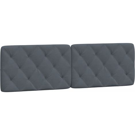 Maison Exclusive - Cabecero de cama acolchado terciopelo gris osc (1/5)