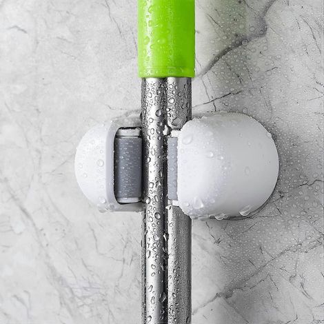 Lot de 3 supports pour balai et serpillière, fixation murale adhésive, pour la maison, la cuisine et le jardin. (1/5)