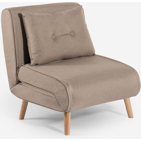 Modus Sofà – Fauteuil-lit pliant en tissu beige – Dimensions 76 x 82 x 83 cm – Dossier inclinable et assise rembourrée – Design scandinave moderne (1/5)