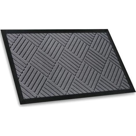 Tappetino per porte interno ed esterno, 45 x 75 cm, grigio, tappetino d'ingresso, zerbino antiscivolo per interni ed esterni con supporto in gomma naturale (1/5)