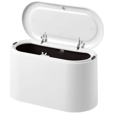 Desktop Trash Can with Button Lid, Mini Trash Can, Small Designer Trash Can, Plastic Desktop Storage Box for Bathroom and Office 221113cm (1/5)