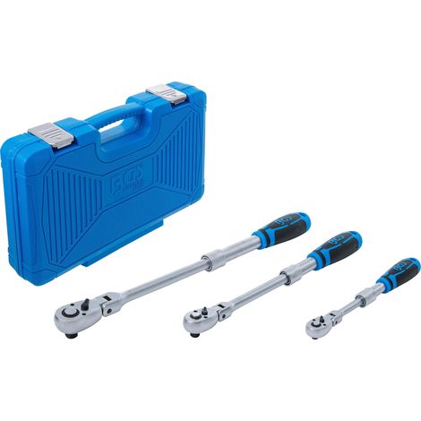 BGS  Juego  de  carracas  extensibles  y  angulables  con  accionamiento  cuadrado  externo  de  6,3  mm  (1/4")  -  10  mm  (3/8")  -  12,5  mm  (1/2")  3  piezas  -  25128 (1/4)