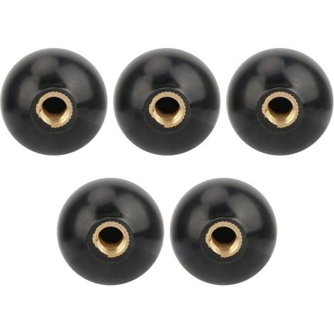 Trywise Vikye Bouton de boule filetée, 5pcs M10x35 boule de manette ronde en noir en bakélite avec bouton de levier pour opération de la machine, poignées de rechange (1/4)