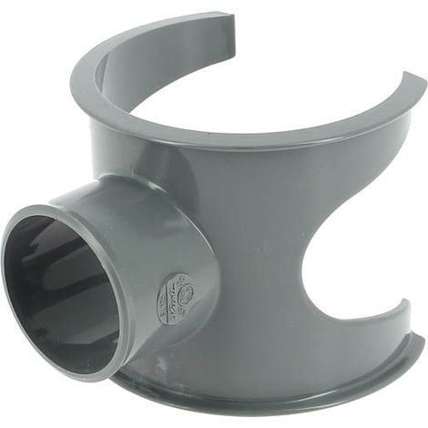 Nicoll – Raccord de robinetterie selle de branchement 90° Ø100/50 – Jupe enveloppante en PVC lisse – Plots de positionnement pour montage facile