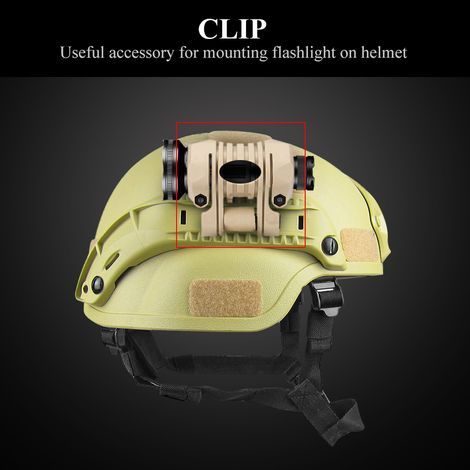 Accessoire de fixation rapide pour lampe torche avec clip de serrage en plastique pour casque Fast (beige) (1/5)