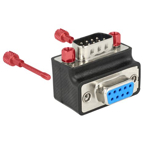 Adapter sub-d 9pin st/bu 90Â° gewinkelt schraube/mutter tauschbar delock