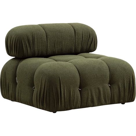 Módulo central para sofá modular de tela Bubble 1 - Verde oscuro (1/2)