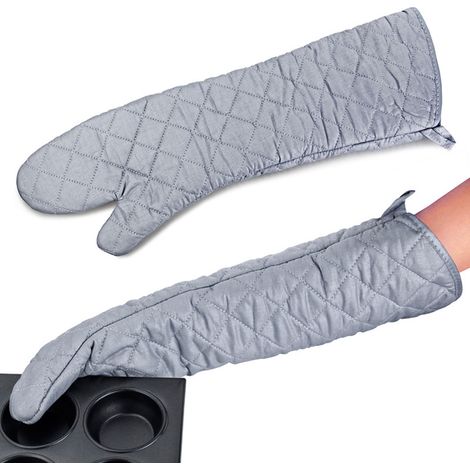 Gants de cuisine en coton résistant à la chaleur (58 cm) - Ustensiles haute température - Gants de barbecue (1/5)