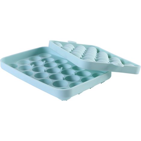 Bac à glaçons ronds 25 alvéoles en silicone avec couvercle, moule facile à démouler pour cocktails et boissons fraîches (1/5)