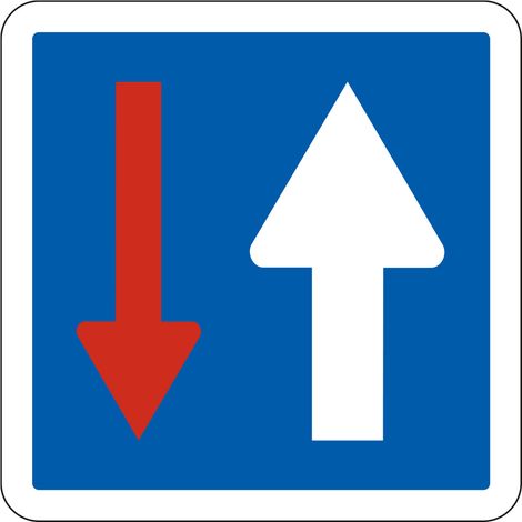 Panneau Indication C18 – Priorité sur circulation en sens inverse – Carré Classe 1 350 mm – Gamme ECOLIGN (1/5)