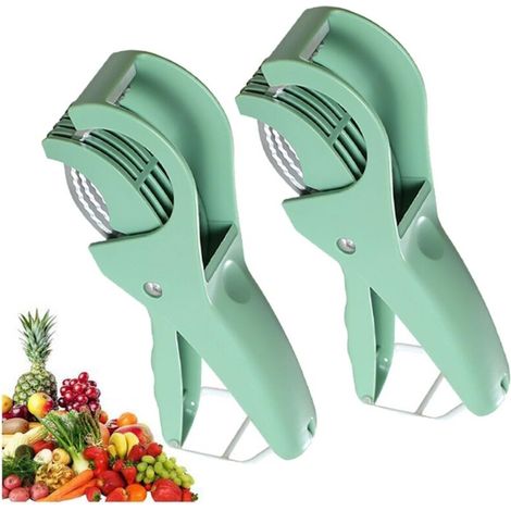 Cortador de frutas, rebanador de plátanos, cortador multifuncional para ensalada de frutas, pelador de ensalada de frutas y verduras - Utensilios de cocina para plátano, salchicha, fresa, uva, verdura (1/5)