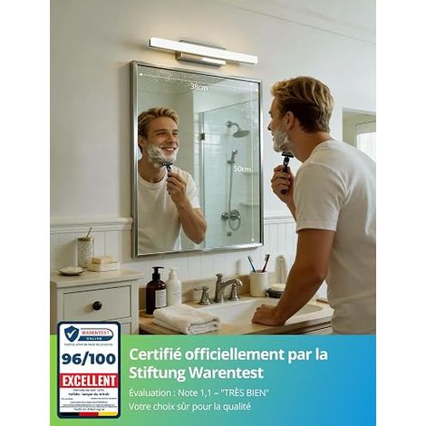 Bathroom Mirror Lamp 40 cm LED Wall Light Natural White 4000 K, 9 W Lighting 800 LM 44 Light Chrome Cabinet Lamp Bathroom Vanity Light Sink 230 V Shower Basin (1/4)