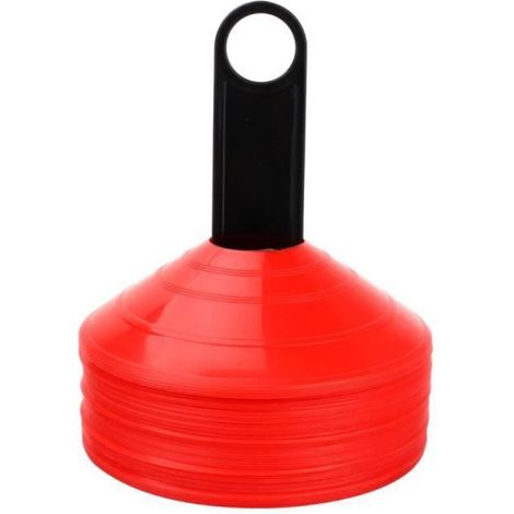 Coupelles de marquage souples lot de 50 – Diamètre 20 cm, hauteur 5 cm – Polyéthylène incassable, support nylon – Pour terrains sportifs – D-Work