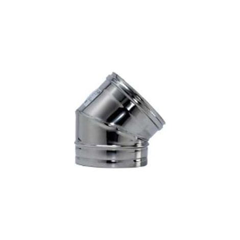 GOMITO A 45  ° ACCIAIO INOX AISI 304 MONOPARETE SPESSORE MM.05   EE ¸ mm.200