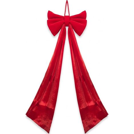 Fiocco Natalizio Rosso in Velluto Grande H 270 cm Decorazione Natalizia Gigante per ALLESTIMENTO Vetrine Porte Balconi e Uffici Larghezza 85 cm Profondità 13 cm - Design Elegante e Scenografico (1/5)