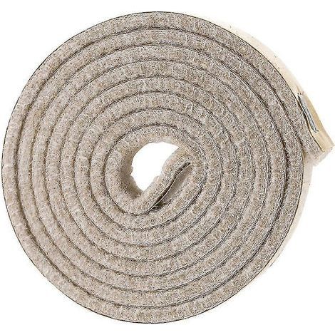 Rouleau de bande de feutre autocollante haute résistance pour surfaces dures (1,27 cm x 152,4 cm), blanc crème (1/4)