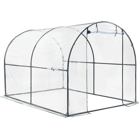 Gewächshaustunnel Grünwald 200x300x190cm PVC Transparent [en.casa]