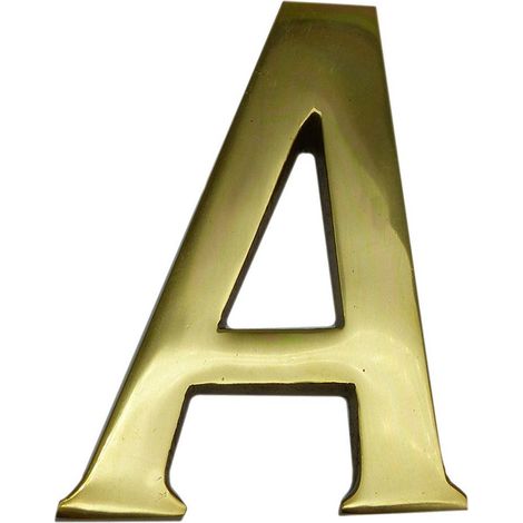 Lettera decorativa edm ottone lucido dorato 10 cm