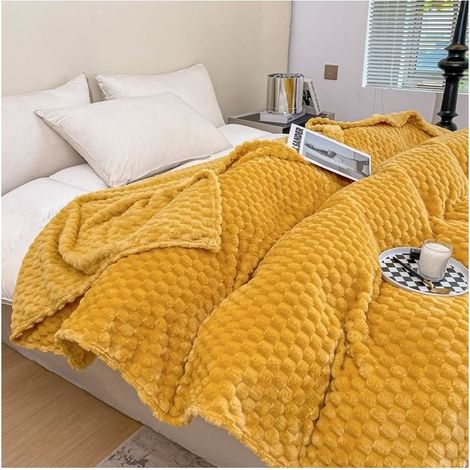 Cover hot for the home, cover-bed soft for the skin, chale of travel, 200x150CM yellow lemon MHB (1/4)