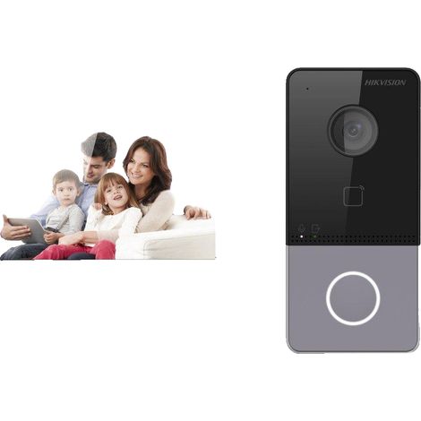 Hikvision – Interphone vidéo 2 MP avec écran tactile 7 pouces – Caméra 1920x1080 – Angle de vue 129° – Lecteur Mifare pour 2000 utilisateurs