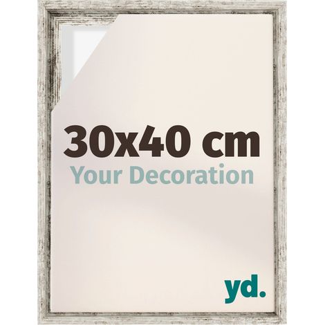 Your Decoration - Cadre flottant - Blanc Vintage - Cadre en caisse américaine pour toile sur chassis - MDF - Lyon (1/5)