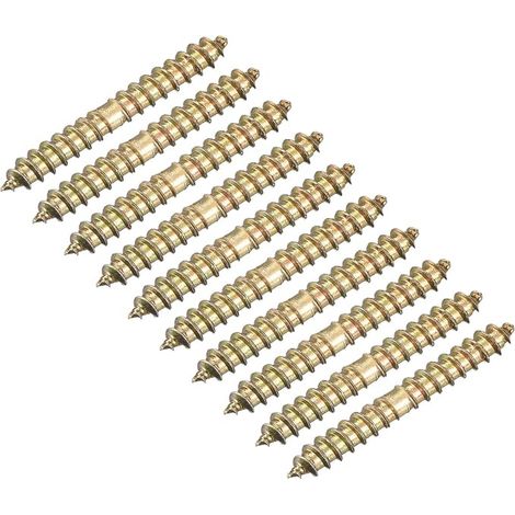 4 x 30 mm Double Thread Screw Bolt Hanger, Double Terminal Self Tapping Wood Screw Dowel for Connection (1/5)
