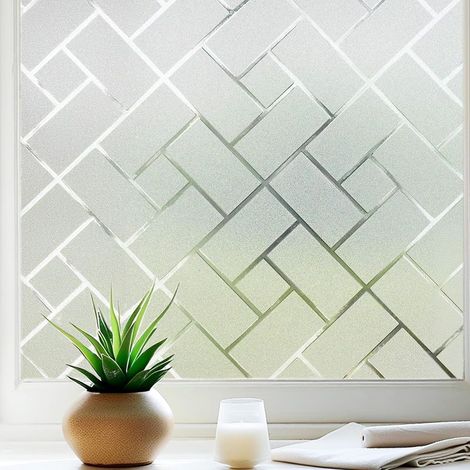 Lámina electrostática no adhesiva para ventanas, ideal para baños, hogares y oficinas (Blanco, 30 x 200 cm) (1/5)