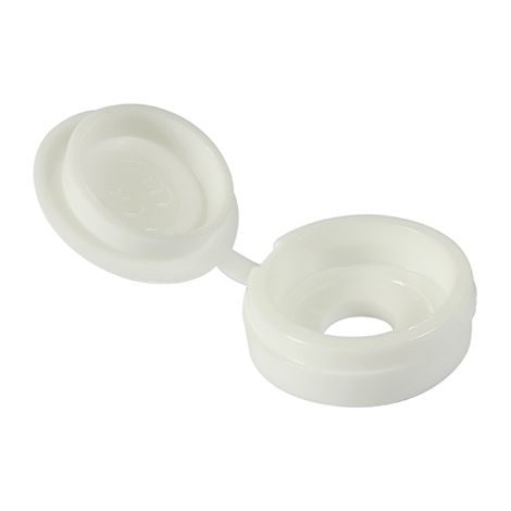 TIMCO Hinged Screw Caps Large White - To fit 5.0 to 6.0 Screw (1/2)